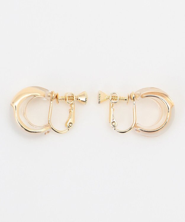 ANY SIS クリアカラーフープ イヤリング ライトゴールド