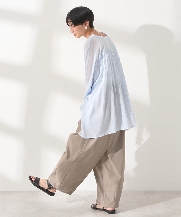 AMERICAN HOLIC 【接触冷感】Ｖネックシアー半袖ＢＩＧシャツ Stripe