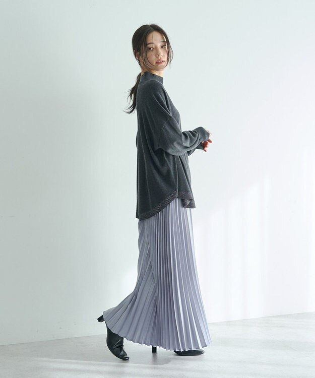 YECCA VECCA サテンプリーツスカート Ivory