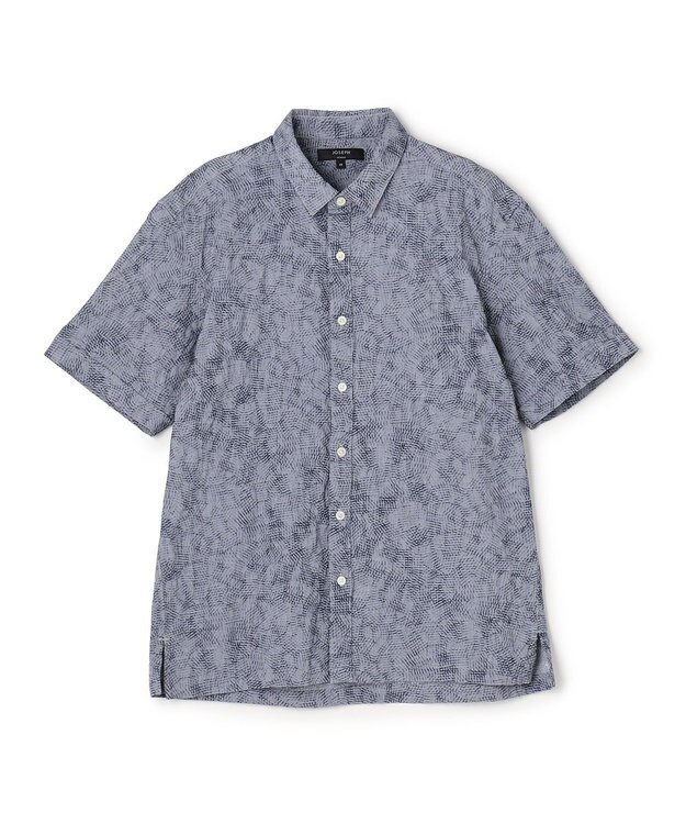 JOSEPH HOMME 【新型】アブストラクトジャガードストレッチ 　レギュラーカラー半袖シャツ スカイブルー系