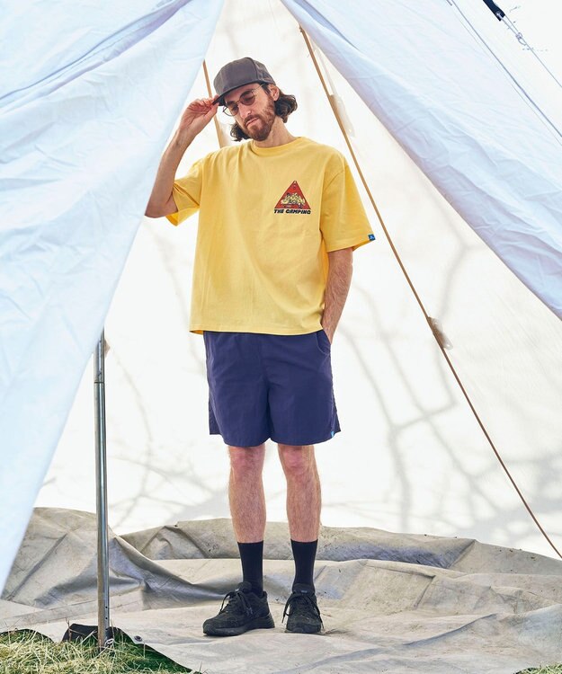SHARE PARK MENS 【UNISEX】UVカット アートコラボTシャツ〈CAMP〉 イエロー