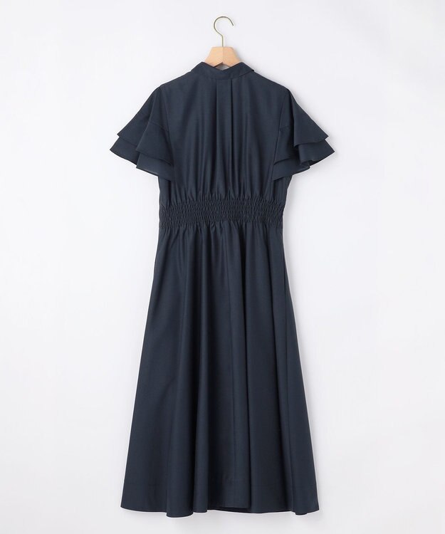 組曲 L 【先行予約】シアーボイル フリル袖ワンピース ネイビー系
