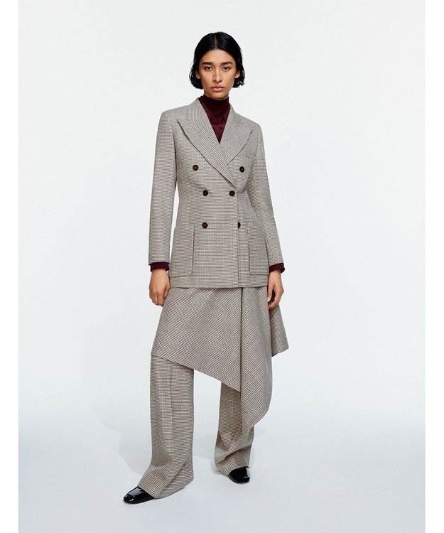 JOSEPH フルイドムリネ　ダブルブレステッドジャケット Ivory/Arabica