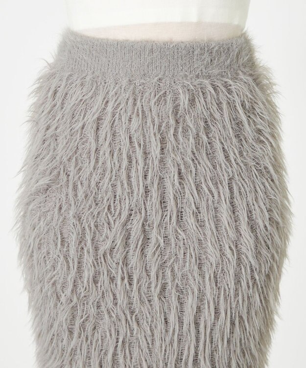 NAVE 【ReNAVE・洗える】メルティーシャギーニット スカート ライトグレー系