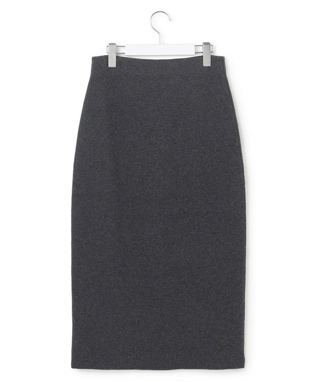 23区 【洗える】カシミヤブレンド Iライン ニットスカート チャコール系