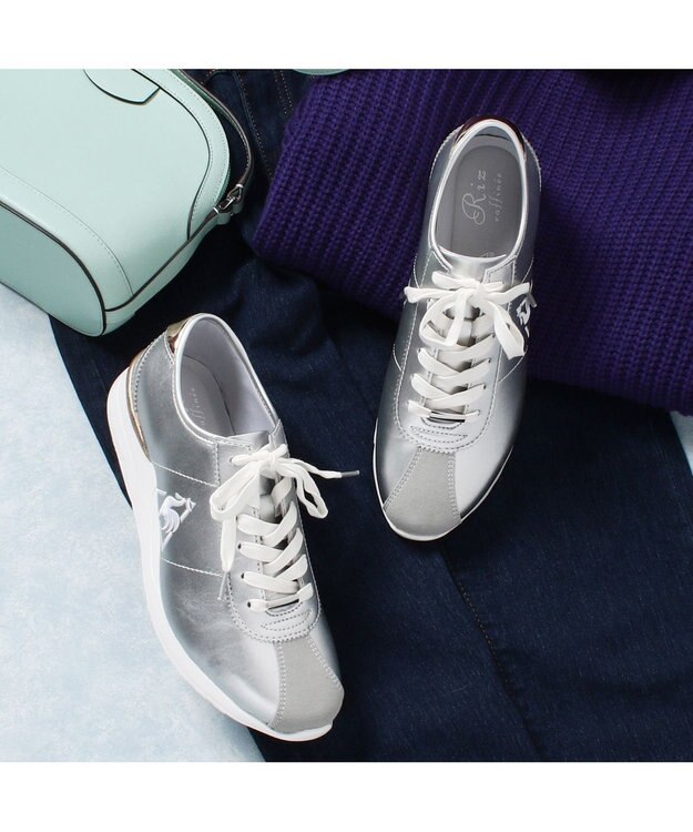 Riz raffinee <Riz raffinee>【le coq sportif×Riz raffinee】厚底スニーカー シルバー