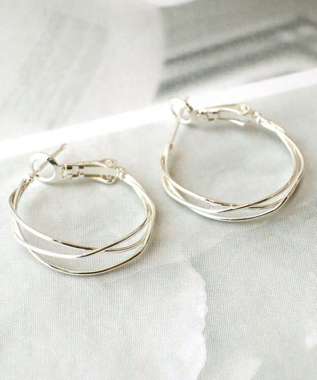 Tiaclasse 【金属アレルギー対応】　ワイヤーフープピアス シルバー