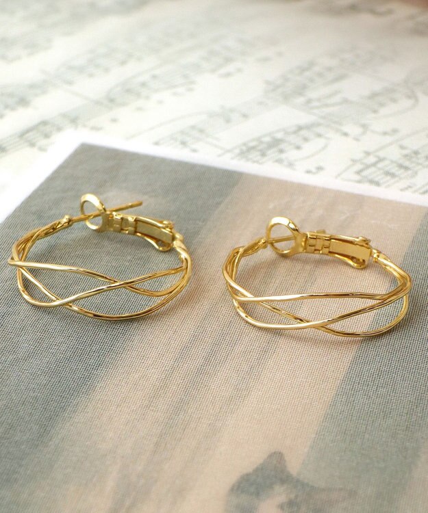 Tiaclasse 【金属アレルギー対応】　ワイヤーフープピアス ゴールド