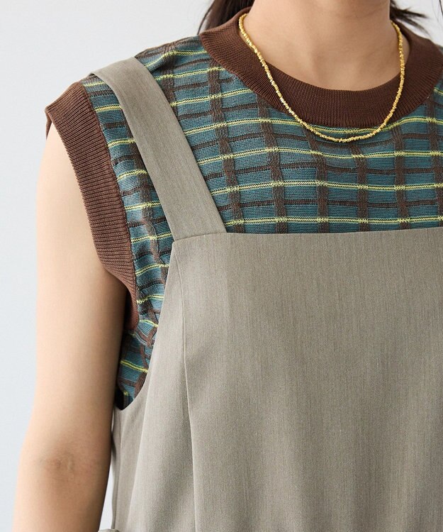 CRAFT STANDARD BOUTIQUE サイドギャザージャンパースカ－ト Gray Beige