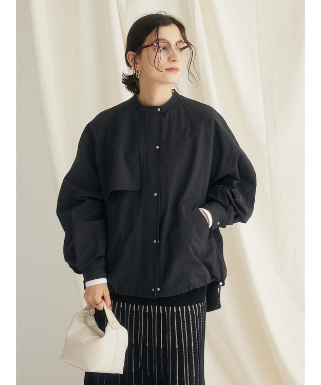 CRAFT STANDARD BOUTIQUE 綿ナイロングログランブルゾン Black