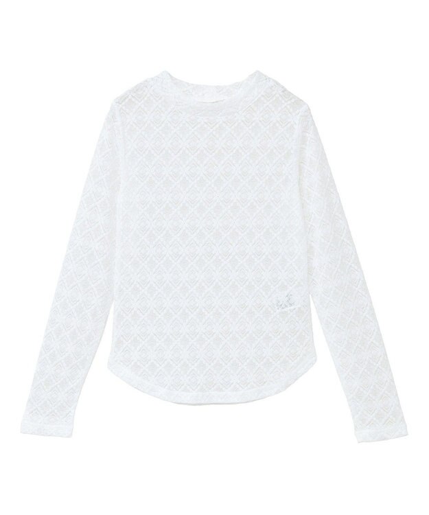 earth music&ecology フラワーレースプルオーバー White