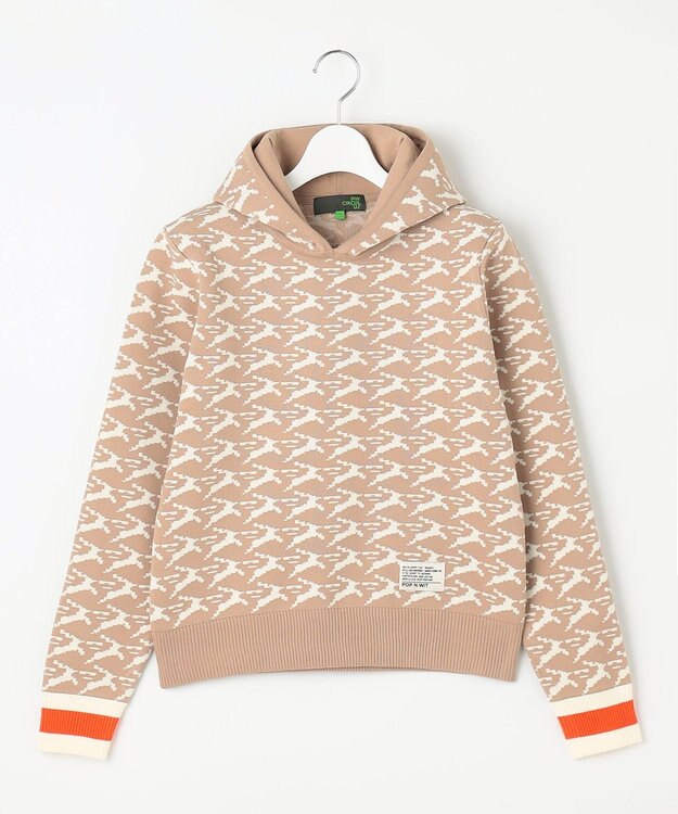 PW CIRCULUS 【イージーケア/軽量】【WOMEN】 MOFUモチーフ ニットフーディ ベージュ系