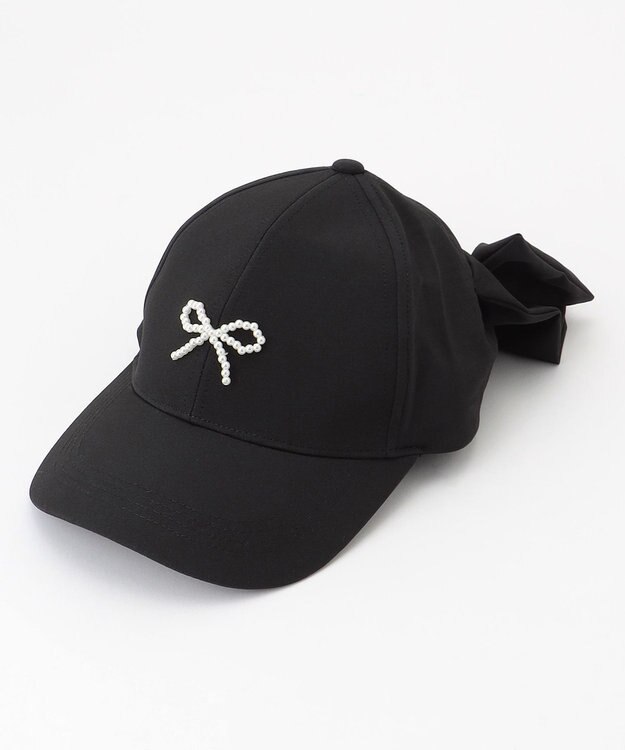 ANY KIDS 【日よけ付き】リボンキャップ ブラック