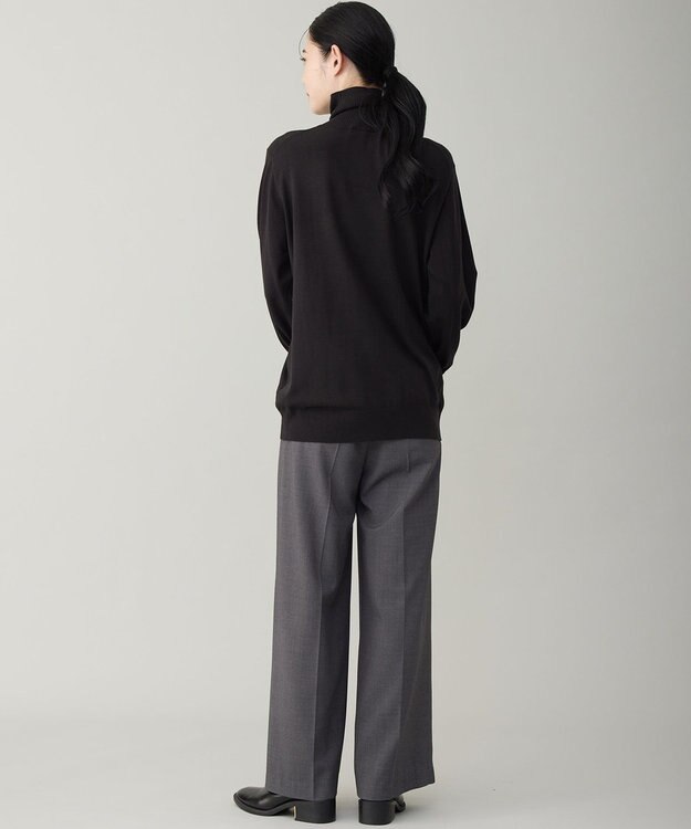 UNFILO MENS 【男女兼用】ソフトサーモ アンチピリングニット タートルネック ブラック