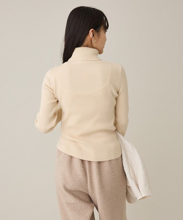 CRAFT STANDARD BOUTIQUE リブタートルニットプルオーバー Light Beige