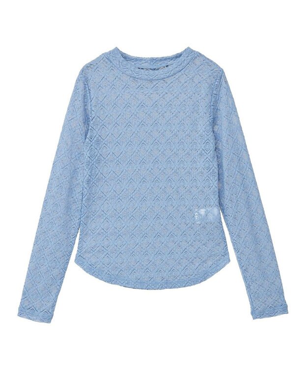 earth music&ecology フラワーレースプルオーバー Blue