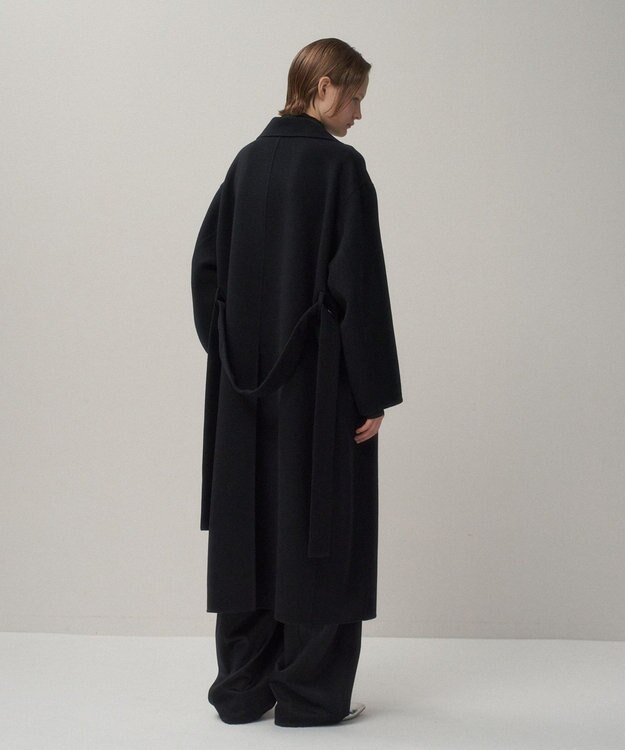 ATON MERINO DOUBLE MELTON | ガウンコート BLACK