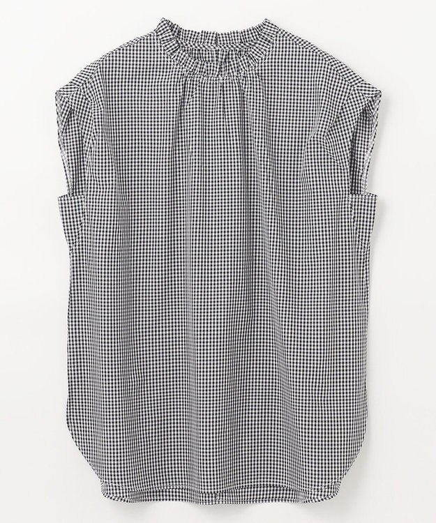 ANY 【UVカット/吸水速乾/抗菌防臭】エニィファンクション ノースリブラウス ブラック小ギンガム