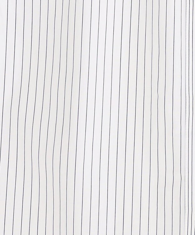 J.PRESS LADIES L 【洗える】 コンパクトコットン ストライプ バンドカラー ブラウス ホワイト系1