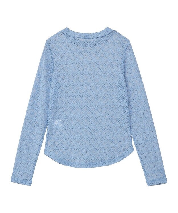 earth music&ecology フラワーレースプルオーバー Blue