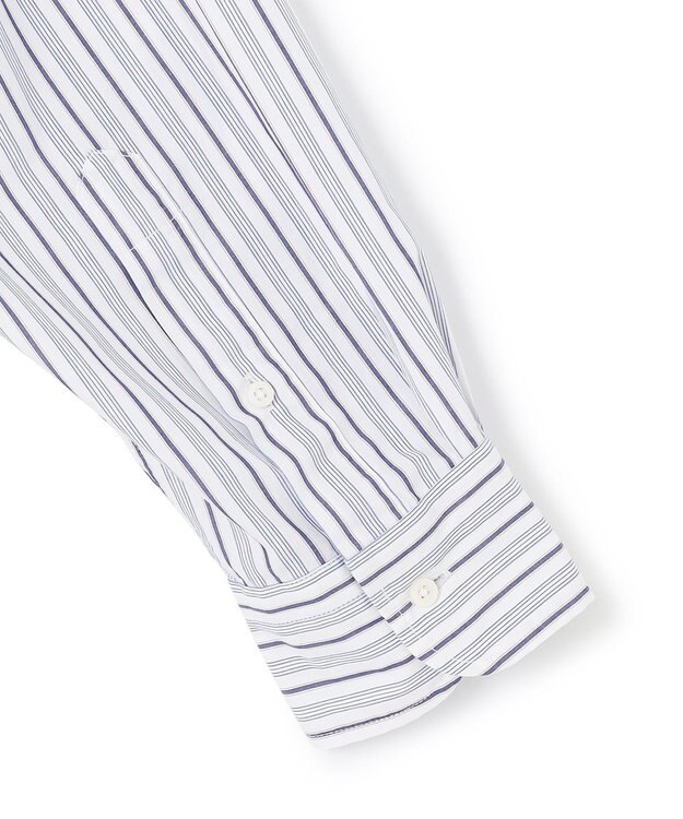J.PRESS YORK STREET 【UNISEX】バンドカラー　ストライプシャツ ホワイト系1