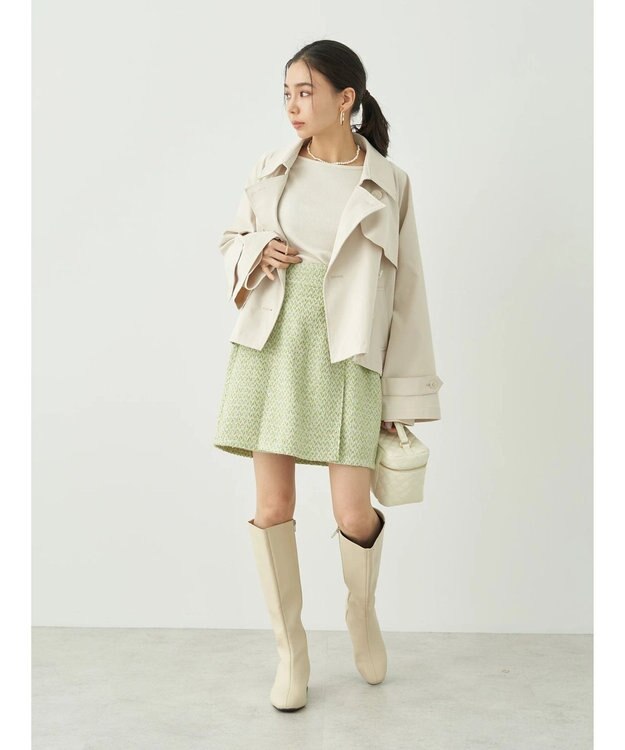 earth music&ecology ショートトレンチコート Ecru