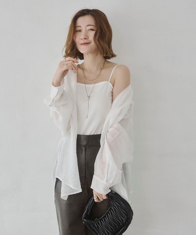 WEGO 【カップ付き】接触冷感なちゅ盛れ2WAYカップインキャミ ホワイト