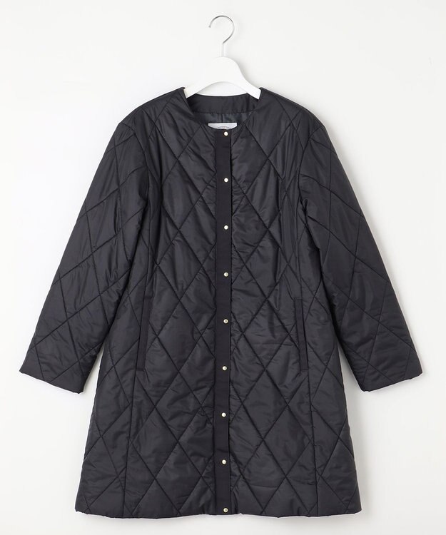 J.PRESS LADIES S 【洗える】高密度タフタ キルティング ロング コート ネイビー系