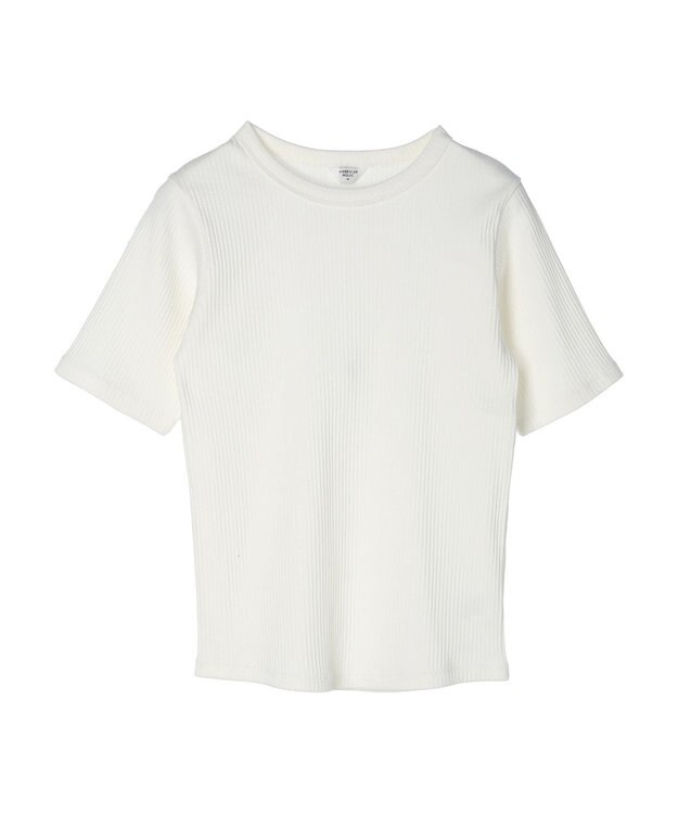 AMERICAN HOLIC 抗菌防臭針抜きテレコカットプルオーバー Off White