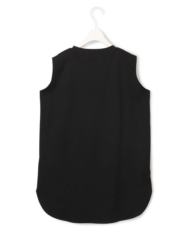 ICB L 【接触冷感・洗える】コンパクトスムース ノースリーブ Tシャツ ブラック系