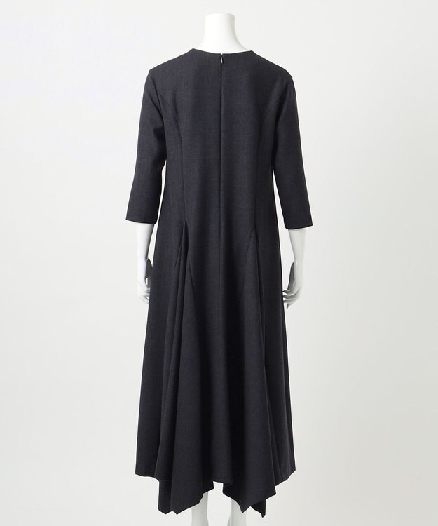 23区 【R(アール)】ウールダブルクロス ランダムヘムワンピース グレー系