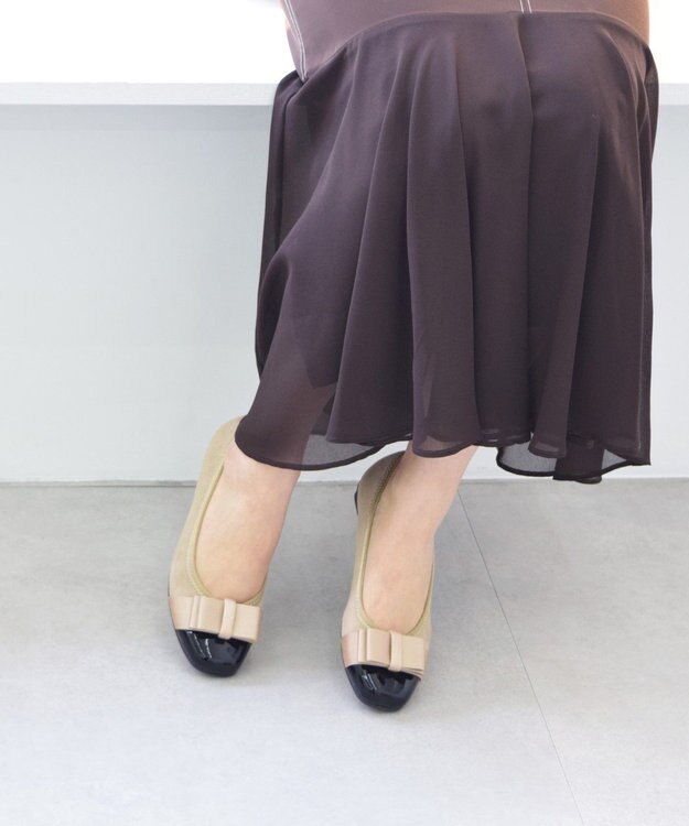 Bridget Birkin ＜3E＞【Bridget Birkin walk】リボンウォーキングパンプス ベージュコンビ