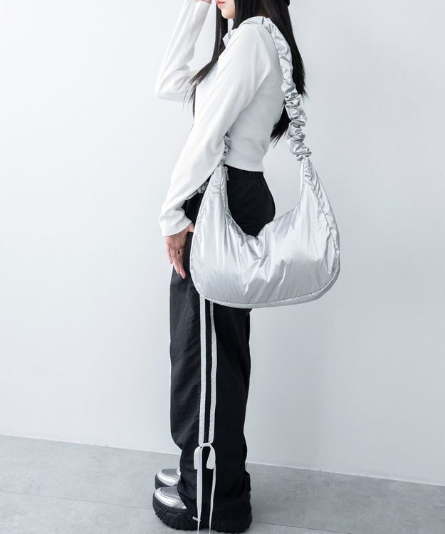 WEGO 【ユニセックス着用ITEM】ハーフムーンドロストショルダー シルバー