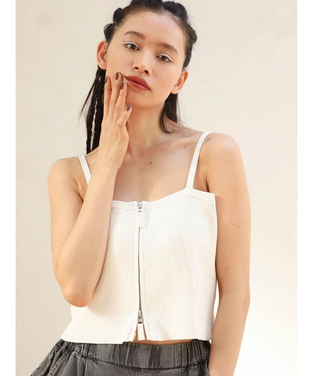 Green Parks ■ＥＳＣＡＲ　２ｗａｙ　ｗーｚｉｐ　ニットキャミ Off White