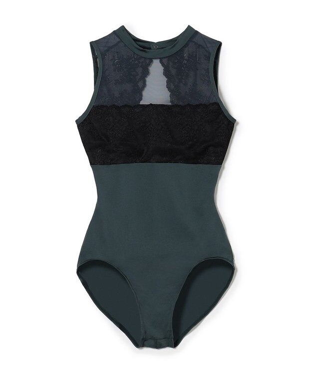 Chacott ハイネックレオタード ボトルグリーン