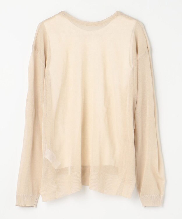 ANY L 【2SET】シアーロゴニット×タンクトップセット ライトベージュ