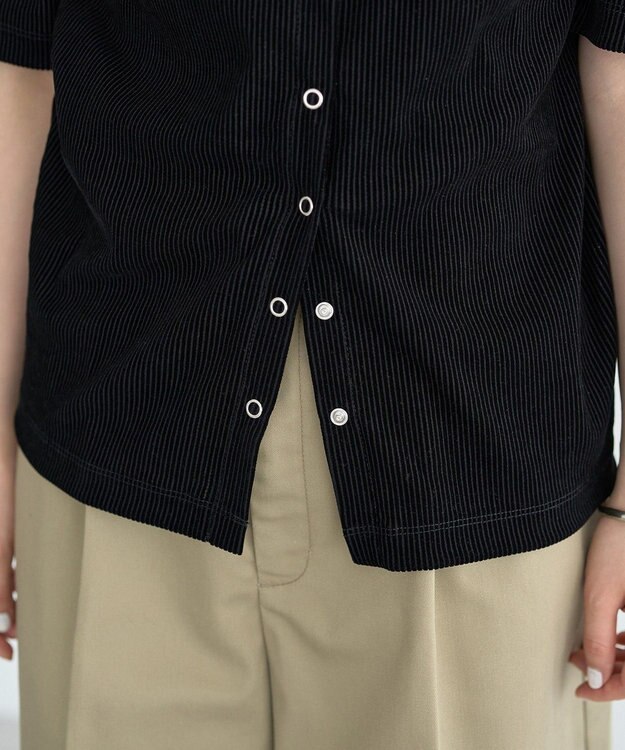 earth music&ecology フロッキーチュールカーディガン Black
