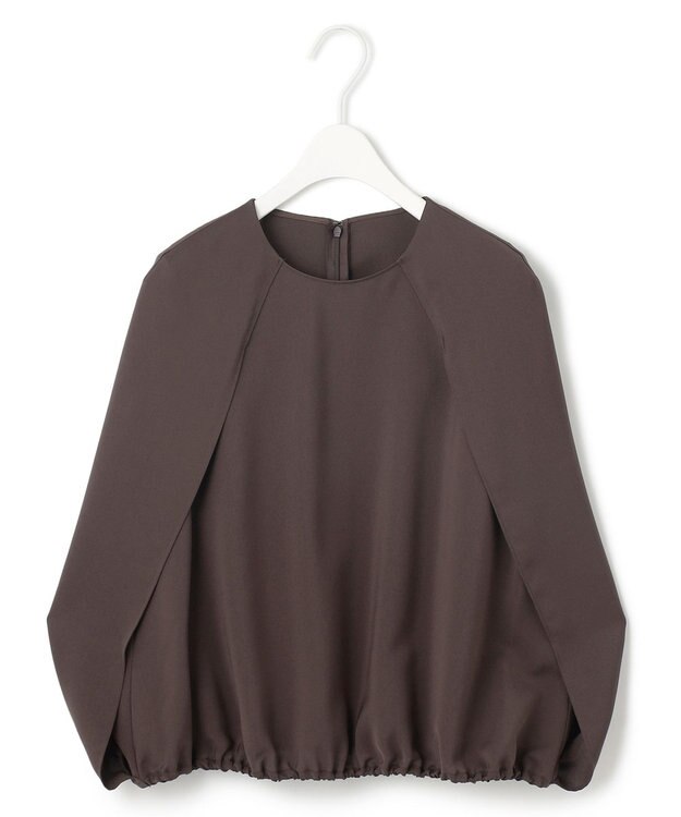 ICB L 【接触冷感・UVケア・吸水速乾・防シワ・洗える】 ドレープツイル ブラウス チョコレート系