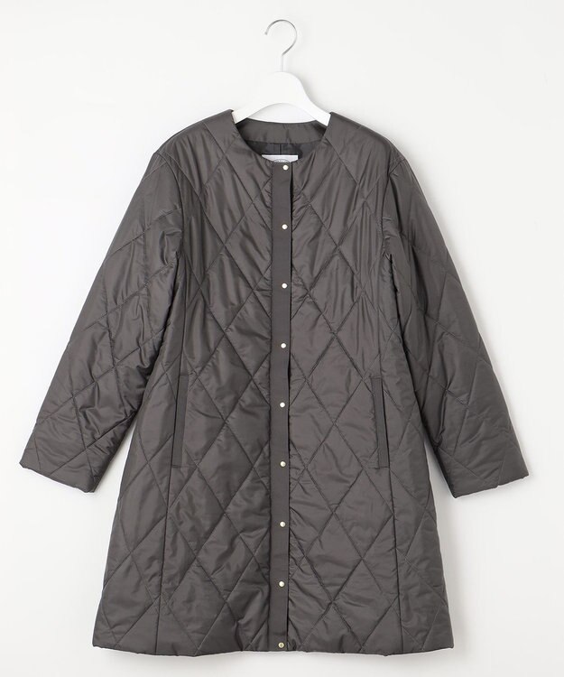 J.PRESS LADIES S 【洗える】高密度タフタ キルティング ロング コート グレー系