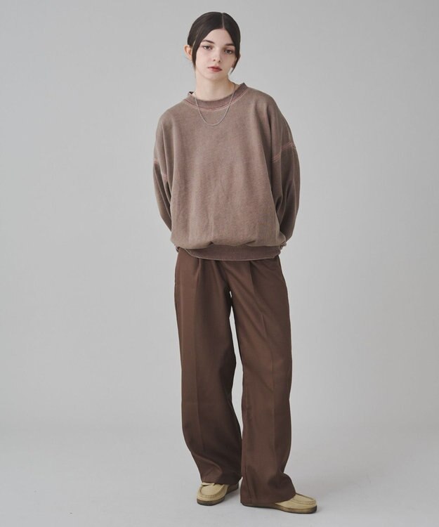 WEGO 【ユニセックス着用ITEM】バルーンクロップドプルオーバー ブラウン