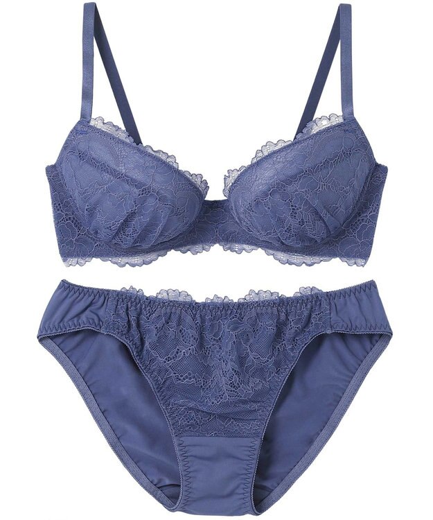 AMPHI ブラジャー ショーツセット まる胸メイク 推し活・推し事応援 Aカップあり 【ブラショーツセット】 上下セット ブラ BBJ201 アンフィ／ワコール ブルー