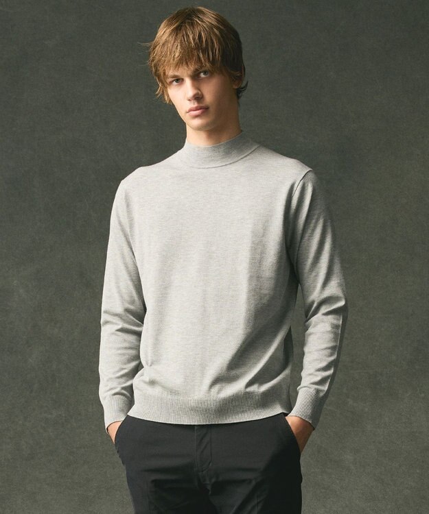 JOSEPH ABBOUD 【チクチクしない/イージーケア/3シーズン対応/サスティナブル】SNOWY モックネックニット ライトグレー系