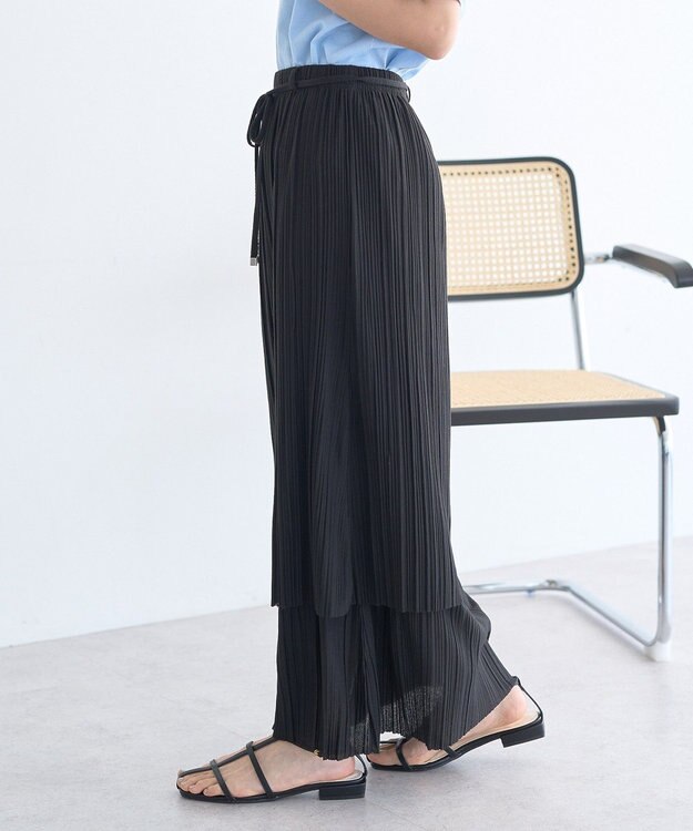 earth music&ecology プリーツレイヤードライクスカート Black