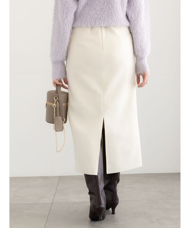 Te chichi メルトンジャージーナロースカート オフホワイト