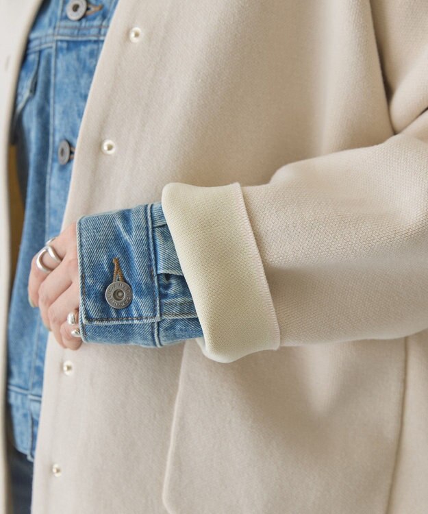 AMERICAN HOLIC Wフェイスラウンドヘム ラグランニットカーディガン Light Beige