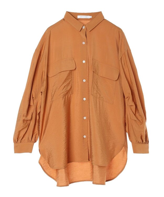 AMERICAN HOLIC 接触冷感Ｗポケット袖タックシャツチュニック Orange