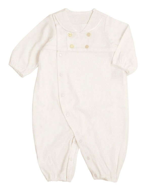 MIKI HOUSE HOT BISCUITS 【ミキハウス】 ツーウェイオールセットセーラーカラー風【秋冬向け】 白