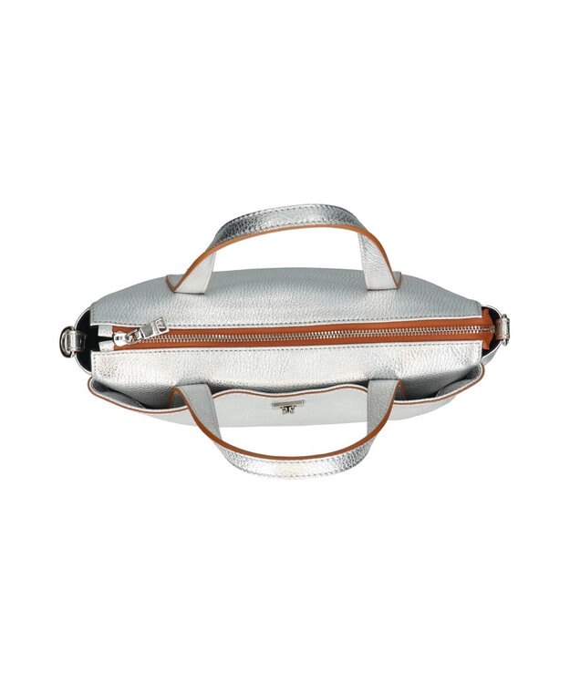 INTER-CHAUSSURES 【RIPANI】シャインシルバーレザー2WAYバッグ シルバー