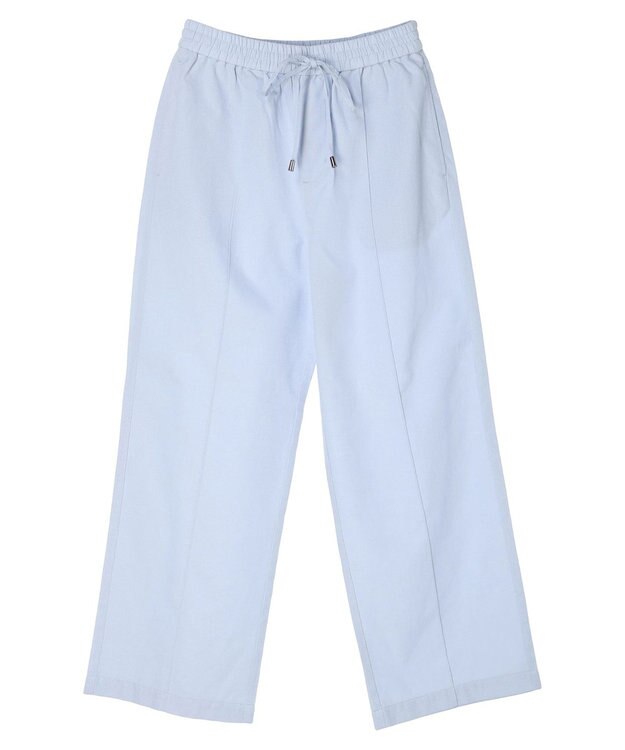 Green Parks 綿麻混イージーワイドパンツ Grayish Blue