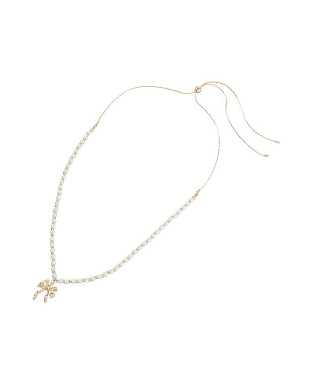 Maison de FLEUR カーリーリボンスライドネックレス Gold